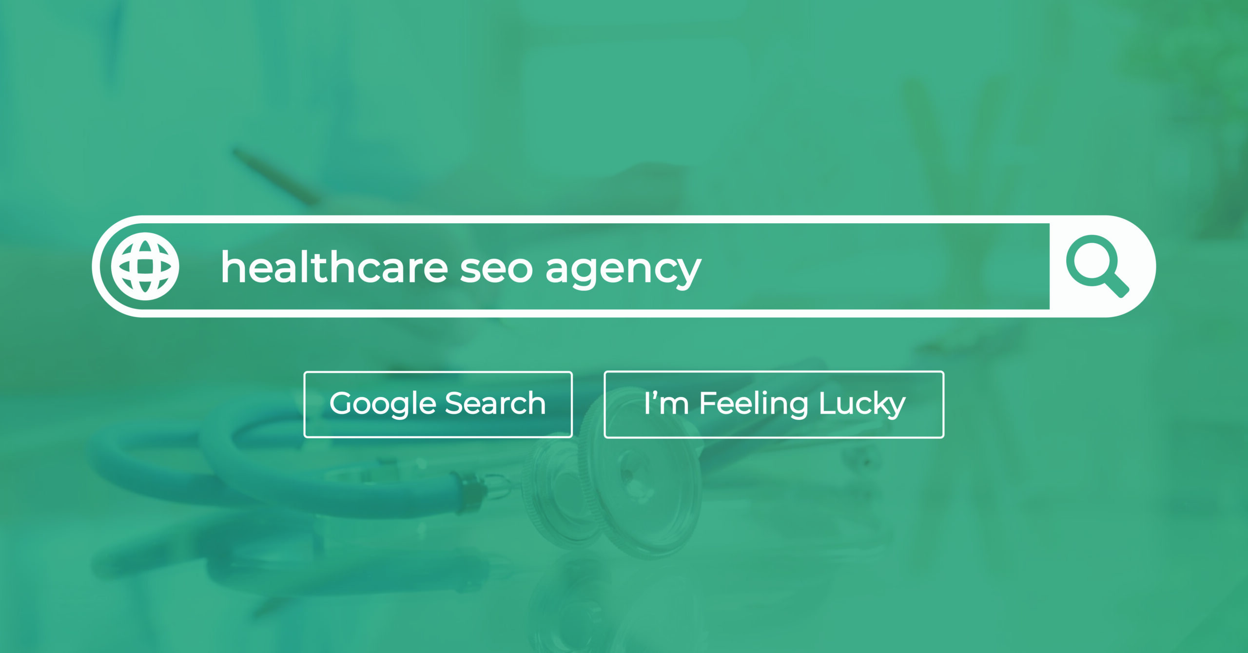 Visual representation of a Google search for healthcare SEO agency